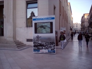 Lavori nel centro storico. Un totem illustra lo stato dell'arte